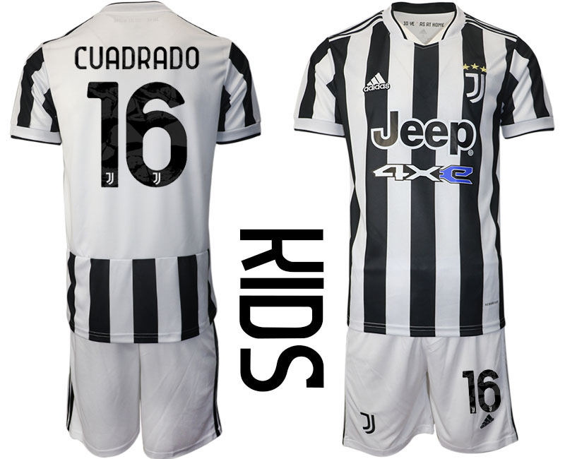 Youth 2021-2022 Club Juventus home white #16 Adidas Soccer Jersey->juventus jersey->Soccer Club Jersey
